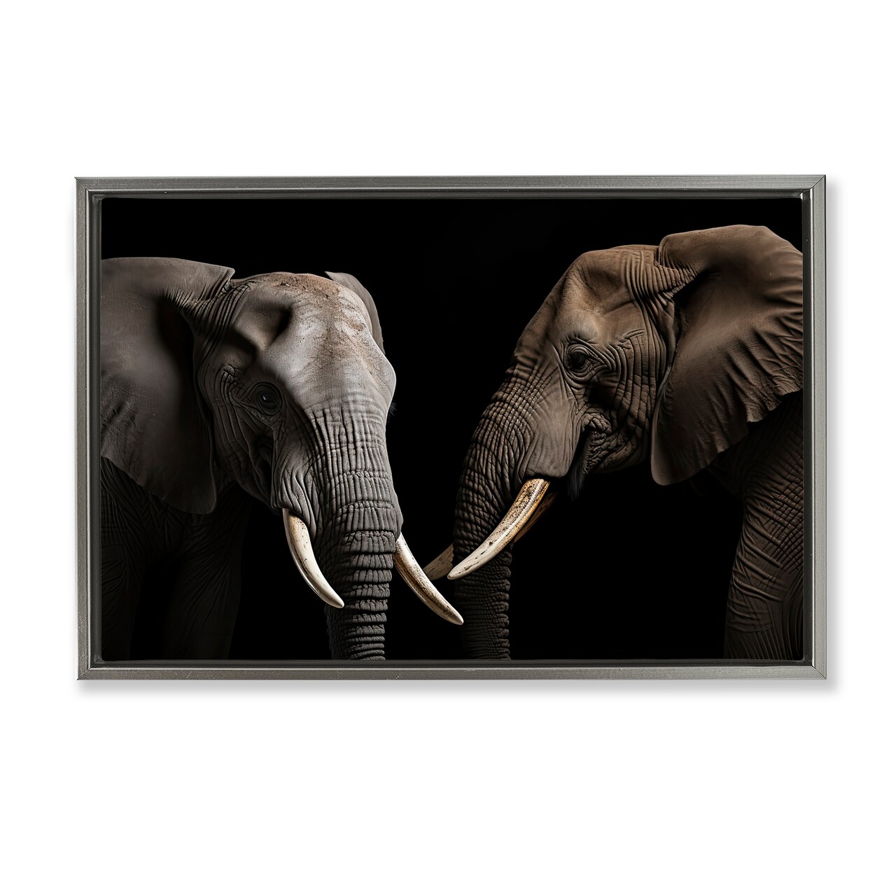 Stupell Industries Pachyderm Elephant Pair Floating Frame, design by Decent Exposures